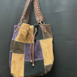 Michael Kors multi color large suede hobo bag